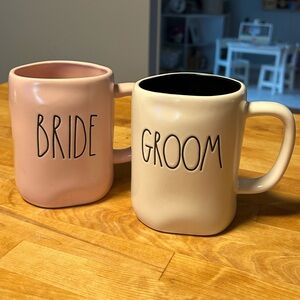 Rae Dunn “bride” and “groom” mugs